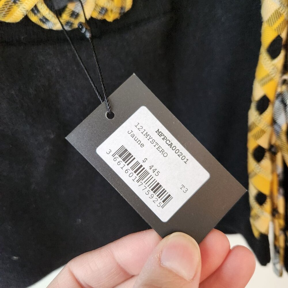 NWT Maje Mysetero Reversible Woven Cardigan Sweater Blazer Checked L (3) - Picture 11 of 15